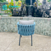 Elegant Garden Dining Furniture Aluminum Frame Dining Chair Woven Rope Patio Chair With Waterproof Cushion For Villa Courtyard