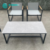Minimalist Outdoor Sofa Furniture Durable Aluminum Frame Sofa Chair With Plywood Armrest Garden Sofa Coffee Table Set For Hotel Resort