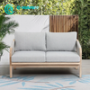 Simple Style Garden Furniture Teakwood Sofa Set High Quality Patio Sofa With Waterproof Cushion for Home Hotel Balcony