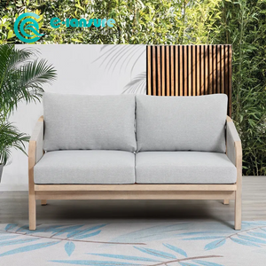 Simple Style Garden Furniture Teakwood Sofa Set High Quality Patio Sofa With Waterproof Cushion for Home Hotel Balcony