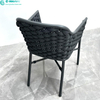 Contemporary Garden Dining Furniture High Quality Aluminum Frame Dining Chair Woven Rope Single Chair For Home Hotel Backyard