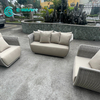 Minimalist Outdoor Garden Furniture Aluminum Frame Sofa with Coffee Table Elegant Rope Weaved Sofa Chair For Hotel Courtyard