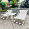 Simple Style Outdoor Garden Furniture Quality Aluminum Frame Folding Chair With Coffee Table Set Patio Leisure Chair Set for Home Hotel