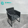 Simple Style Outdoor Dining Furniture Aluminum Frame with Black Rope Woven Dining Chair For Hotel Garden Courtyard