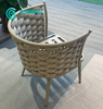 Wholesale Aluminum Dining Furniture Elegant Woven Rope Dining Chair Patio Single Chair Garden Leisure Chair For Home Restaurant