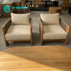 Outdoor Teak Wood Furniture Garden Wooden Sofa And Coffee Table Set Patio Woven Rope Sofa Furniture for Home Villa Courtyard
