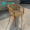Factory Outdoor Dining Furniture Quality Tiger Powder Coating Aluminum Frame And Rattan Dining Chair Unique Patio Dining Set for Garden Restaurant