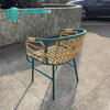 Factory Outdoor Dining Furniture Quality Tiger Powder Coating Aluminum Frame And Rattan Dining Chair Unique Patio Dining Set for Garden Restaurant