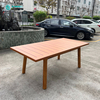 Outdoor Teak Wood Rectangle Dining Table Durable Dining Table With Woven Rope Chair