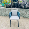 Elegant Garden Dining Furniture Aluminum Frame Dining Chair Woven Rope Patio Chair With Waterproof Cushion For Villa Courtyard