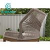 Retro Style Garden Furniture Teak Wood Frame Bar Chair Elegant Patio Rope High Bar Stool for Outdoor Restaurant 