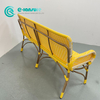 Stylish Outdoor Rattan Furniture Aluminum Frame Long Bench Chair Leisure Garden Sofa Chair For Hotel Patio Restaurant