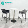 Wholesale Minimalist Outdoor Garden Furniture Aluminum Bar Chair Set All Weather Woven Rope Bar Stool For Hotel Poolside