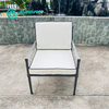 Outdoor Leisure Furniture Aluminum Frame Lounge Chair Set Garden Single Chair With Suqare Ottoman for Home Patio Courtyard