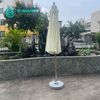Modern Wholesale Garden Umbrella Aluminum Frame With Wood Finish All Weather Fabric Patio Parasol With Marble Base for Hotel Resort Beach