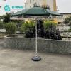 Factory Wholesale Outdoor Furniture Retro Style Garden Parasol Poolside Round Umbrella Aluminum Frame Sunshade for Villa Hotel Resort