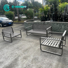 Minimalsit Garden Furniture Quality Aluminum Frame Sofa Set All Weather Patio Sofa Chair With Coffee Table Set for Villa Home Courtuard