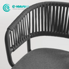 Modern Outdoor Dining Furniture Aluminum Frame Garden Chair Woven Rope Dining Chair With All Weather Fabric for Villa Hotel Courtyard