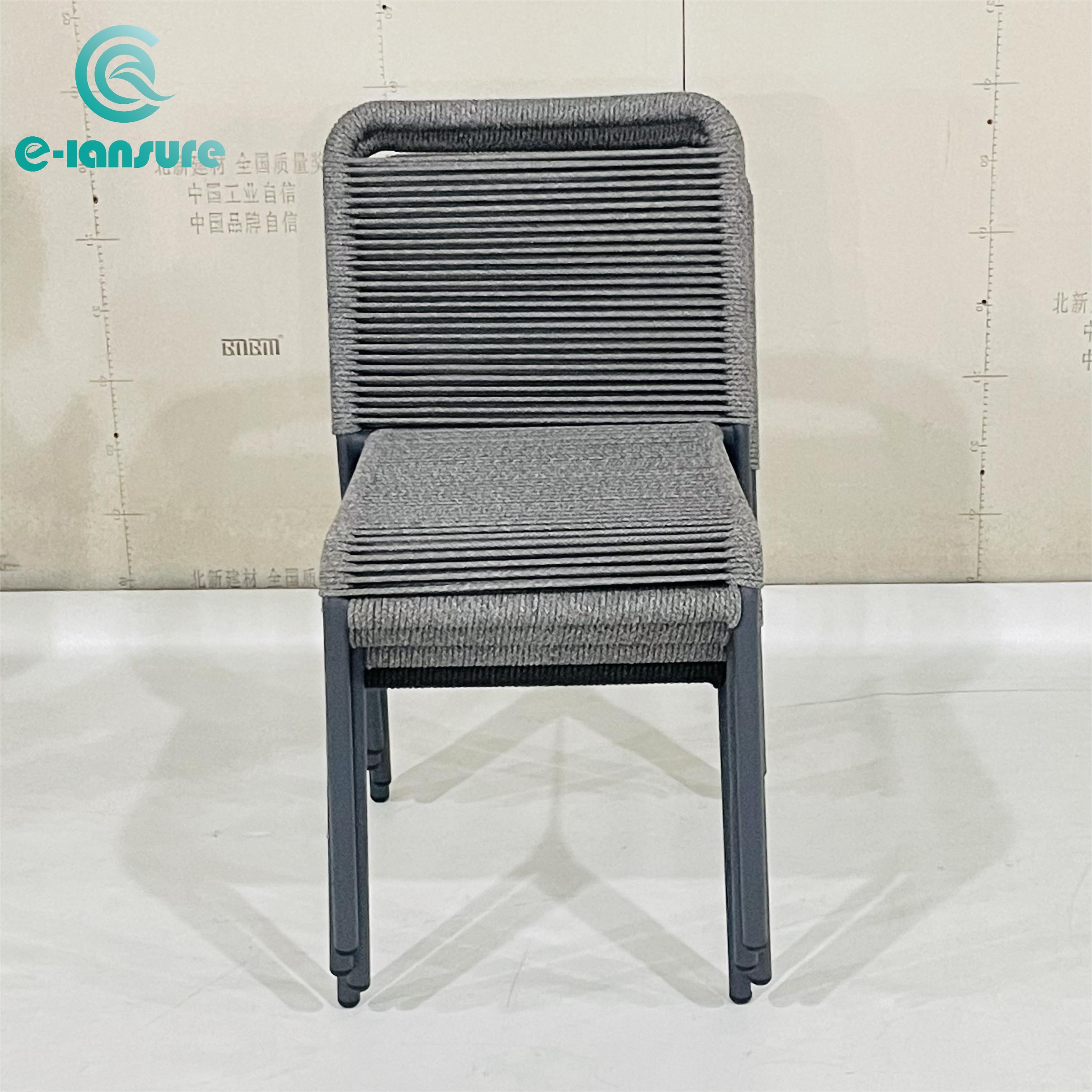 Minimalist New Furniture Collection Black Armless Garden Chairs Stackable