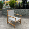 Garden Dining Chair Teak Wood Frame Garden Lounge Chair With Woven Rope