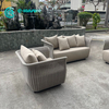 Minimalist Outdoor Garden Furniture Aluminum Frame Sofa with Coffee Table Elegant Rope Weaved Sofa Chair For Hotel Courtyard