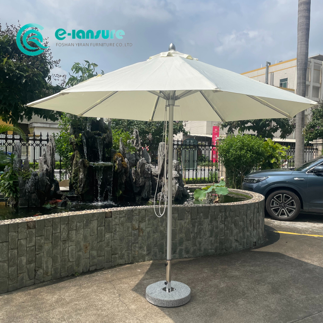 Wholesale Factory Direct Outdoor Furniture Aluminum Frame Pole Umbrella Round Shape Patio Parasol for Villa Hotel Beach