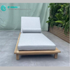 Simple Style Outdoor Garden Furniture Teak Wood Frame Sun Lounger Solid Wood Sunbed Patio Poolside Chaise Lounge Chair for Villa Resort
