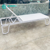 New Design Minimalist Outdoor Sun Lounger Aluminum Frame Chaise Lounge Chair Foldable Leg Garden Sunbed for Home Hotel Courtyard