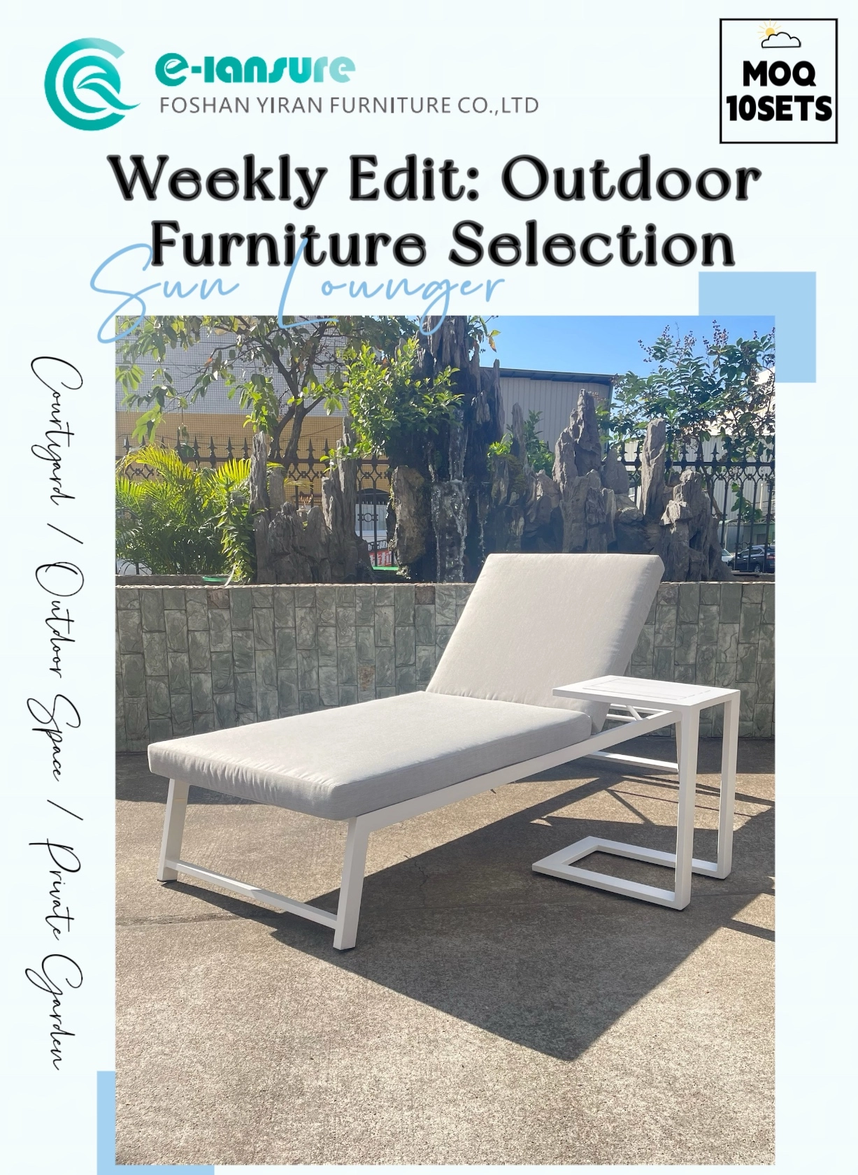 Featured Promotion: Aluminum Sun Lounger And Side Table Set for Outdoor Spaces