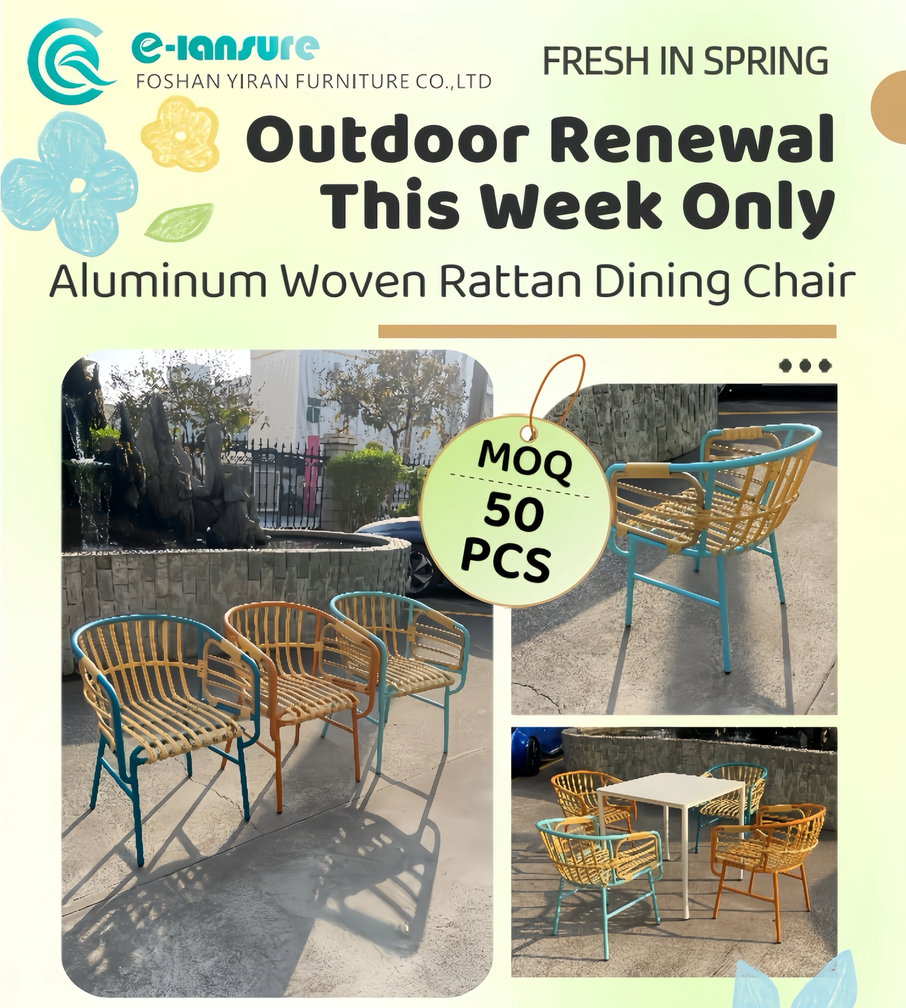 Spring Special—Early Spring Refresh with Our Aluminum Woven Rattan Dining Chair