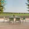 Minimalist Garden Furniture Powder Coated Aluminum Frame Dining Table And Chair Patio Dining Set for Villa Home Coffe Shop