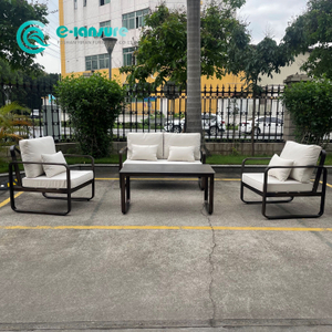 Modern And Minimalist Aluminum Furniture Outdoor Sofa Set With Waterproof Cushion Patio Sofa Chair And Coffee Table for Hotel Garden