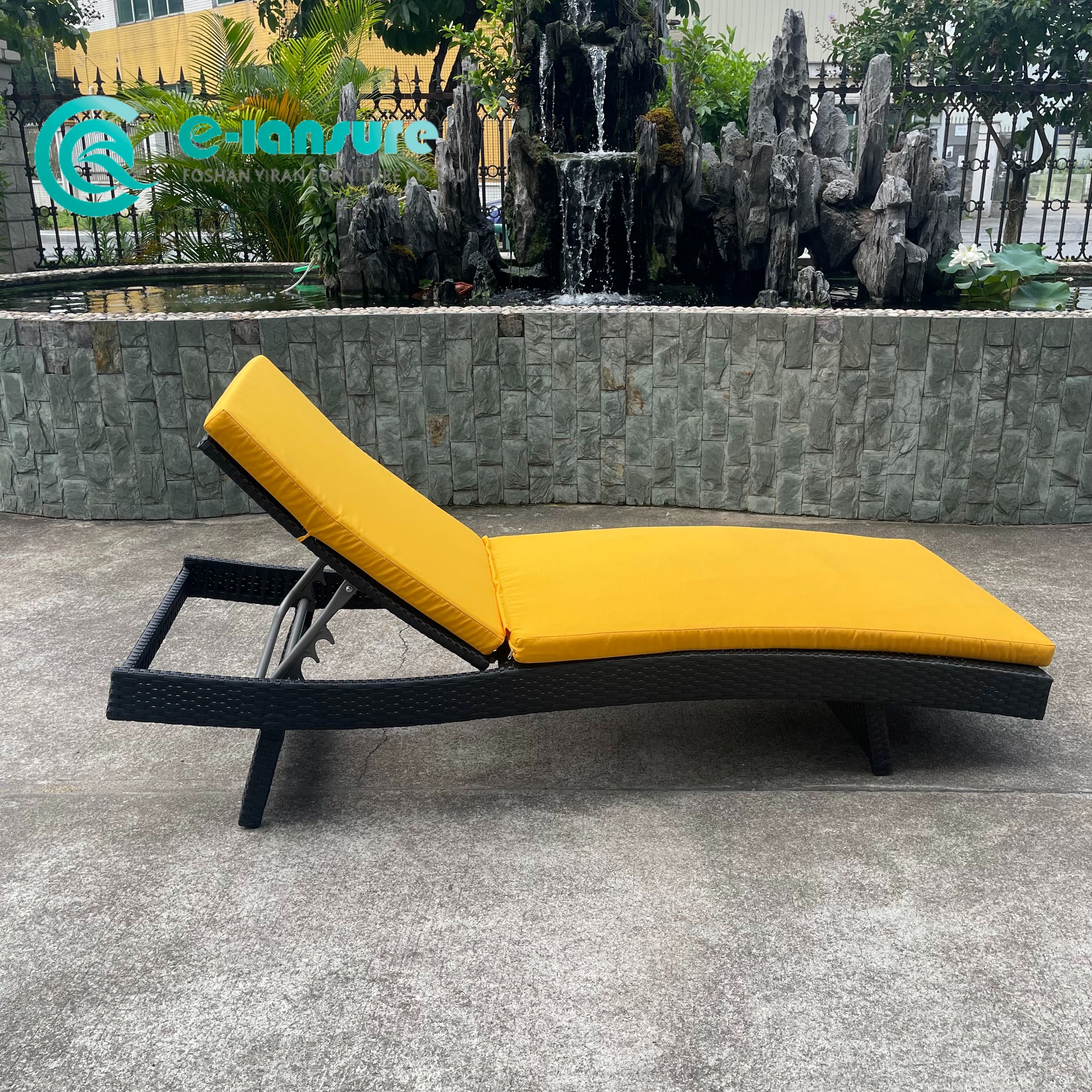Outdoor rattan meble aluminium słoneczne tkane rattan szezlong leżak basen baseny na hotel Resort Beach