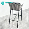 Wholesale Minimalist Outdoor Garden Furniture Aluminum Bar Chair Set All Weather Woven Rope Bar Stool For Hotel Poolside