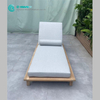 Simple Style Outdoor Garden Furniture Teak Wood Frame Sun Lounger Solid Wood Sunbed Patio Poolside Chaise Lounge Chair for Villa Resort
