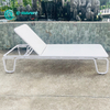 New Design Minimalist Outdoor Sun Lounger Aluminum Frame Chaise Lounge Chair Foldable Leg Garden Sunbed for Home Hotel Courtyard