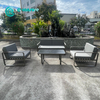 Minimalsit Garden Furniture Quality Aluminum Frame Sofa Set All Weather Patio Sofa Chair With Coffee Table Set for Villa Home Courtuard