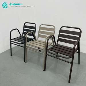 Aluminum Outdoor Furniture Garden Dining Chair High Quality Metal Frame Leisure Chair All Weather Single Chair for Home Patio Courtyard
