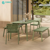 Minimalist Garden Furniture Powder Coated Aluminum Frame Dining Table And Chair Patio Dining Set for Villa Home Coffe Shop