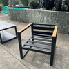 Factory Modern Sofa Furniture Quality Aluminum Frame Sofa with Wood Armrest Patio Sofa Set for Home Garden Courtyard