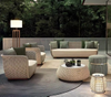 Minimalist Outdoor Garden Furniture Aluminum Frame Sofa with Coffee Table Elegant Rope Weaved Sofa Chair For Hotel Courtyard