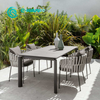 Wholesale High Quality Aluminum Frame Dining Chair Woven Rope Single Chair With Waterproof Cushion for Villa Courtyard