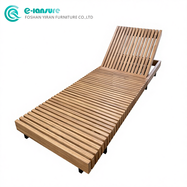 Outdoor Furniture Garden Sun Lounger Teak Wood Sunbed Quality Chaise Lounge Chair Poolside Recliner Chair for Hotel Resort