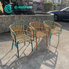 Factory Outdoor Dining Furniture Quality Tiger Powder Coating Aluminum Frame And Rattan Dining Chair Unique Patio Dining Set for Garden Restaurant