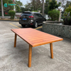 Outdoor Teak Wood Rectangle Dining Table Durable Dining Table With Woven Rope Chair