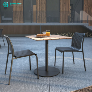 Quality Outdoor Furniture All Aluminum Frame DIning Table And Chair Set Patio Garden Metal Dining Set for Hotel Villa Restaurant