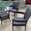 Classical Style Garden Furniture Quality Aluminum Frame Dining Chair And Table Black Rattan 4+1 Dining Set for Outdoor Patio Restaurant