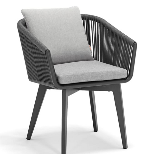 Industrial KD design rope chair in aluminum frame