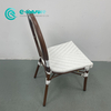 Factory Quality Outdoor Furniture Aluminum Frame Dining Chair White PE Rattan Garden Chair Bistro Chair for Villa Home Courtyard