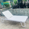 New Design Minimalist Outdoor Sun Lounger Aluminum Frame Chaise Lounge Chair Foldable Leg Garden Sunbed for Home Hotel Courtyard